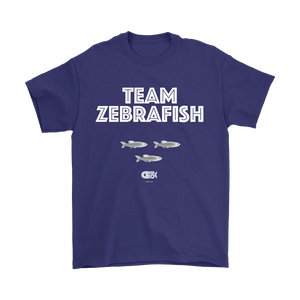 Team Zebrafish T-Shirt (7 darker colors, Womens & Mens Styles)