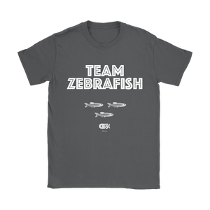 Team Zebrafish T-Shirt (7 darker colors, Womens & Mens Styles)