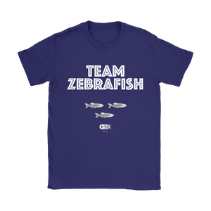 Team Zebrafish T-Shirt (7 darker colors, Womens & Mens Styles)