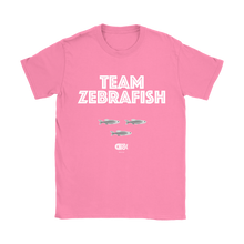 Team Zebrafish T-Shirt (7 darker colors, Womens & Mens Styles)