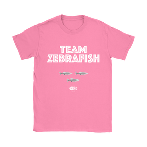 Team Zebrafish T-Shirt (7 darker colors, Womens & Mens Styles)