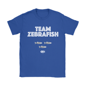 Team Zebrafish T-Shirt (7 darker colors, Womens & Mens Styles)